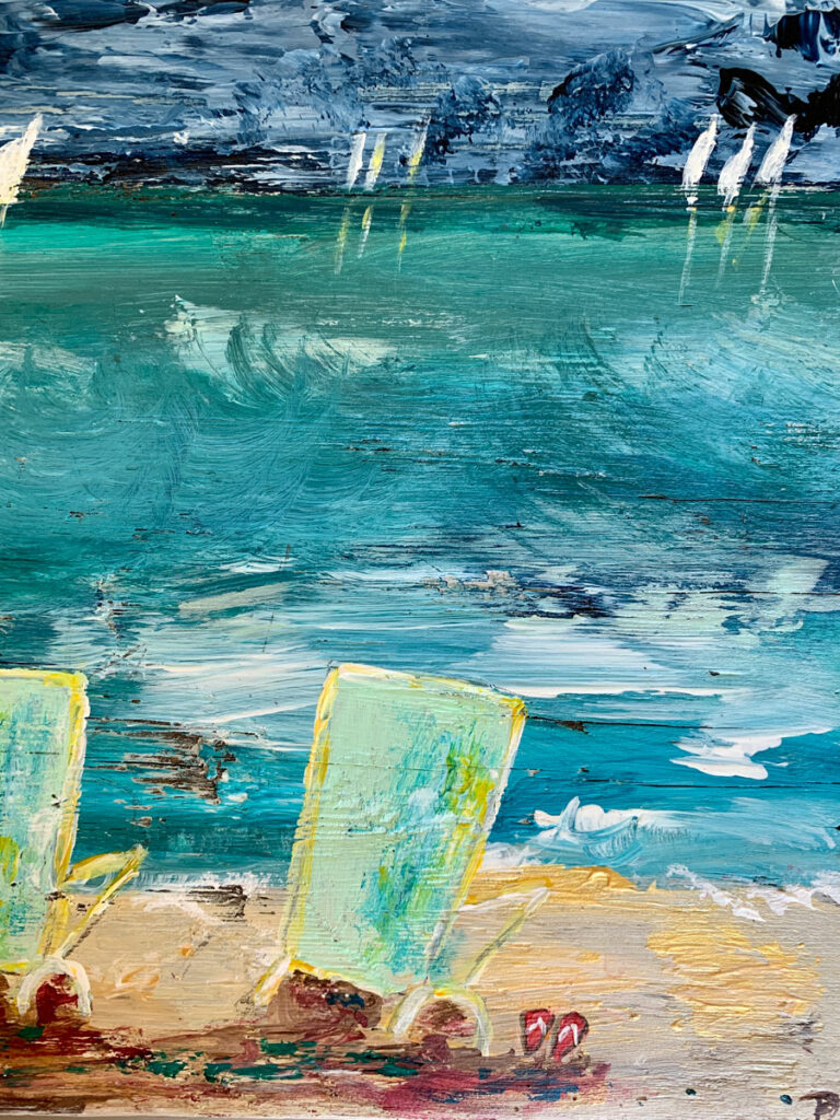 Strandtag, auf Holz